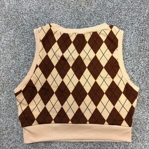 SHEIN EZwear Argyle Sweater Vest